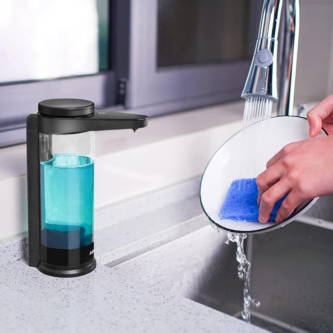AIKE 17oz. Touch-Free Rechargeable Automatic Liquid Soap Dispenser for Kitchen Dish Soap
