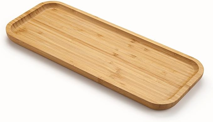 Bamboo Vanity Tray, Bathroom Counter Tray, Toilet Tank Tray, Bathroom Tray for Organizing and Home Decor, 14.2 x 6 x 0.8 inch