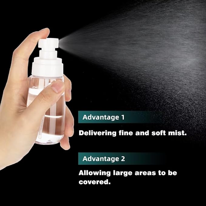 3pack Small Spray Bottle, 2oz Mini Spray Bottles, Clear Empty Travel Spray Bottle, Fine Mist Plastic Spray Bottles