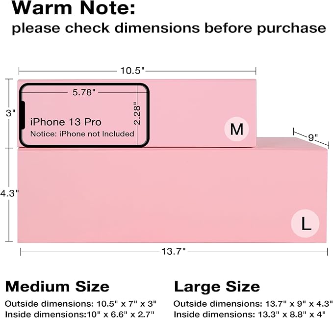 Aimyoo Pink Collapsible Gift Box with Magnetic Closure Lids 13.8x9x4.3 in, Large Bridesmaid Groomsman Proposal Boxes, Rectangle Present Box for Graduation Birthday Storage 1 Pack
