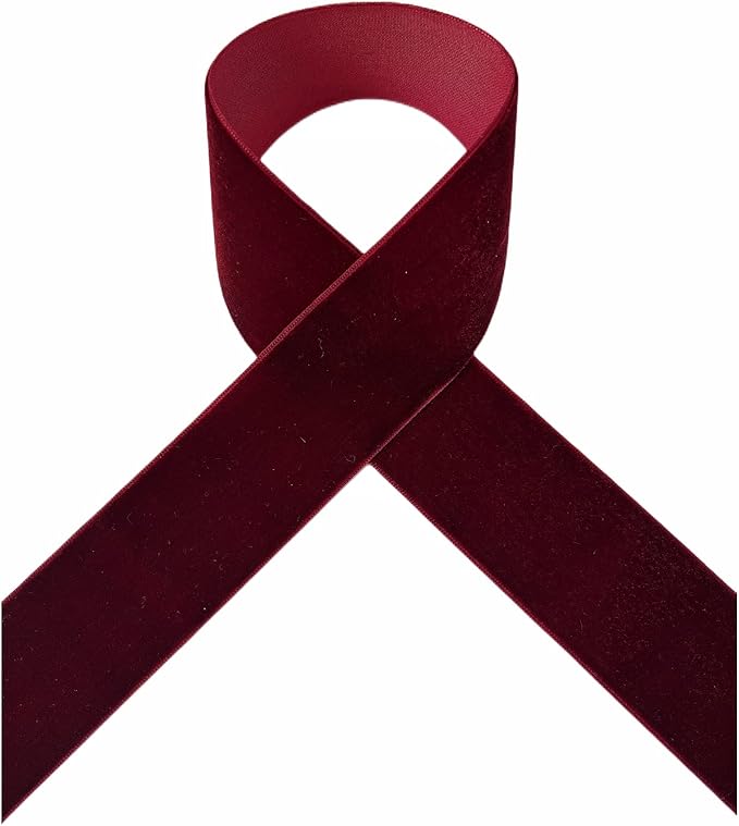 Velvet Ribbon, 1 1/2-Inch by 25-Yard Spool (Burgundy)