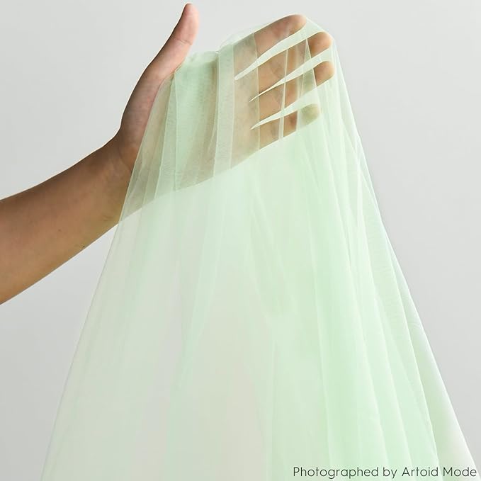 Artoid Mode Light Green Gauze Table Runner 120 Inch 10FT, Seasonal Sheer Kitchen Dining Holiday Wedding Birthday Baby Shower Table Decor for Home Party