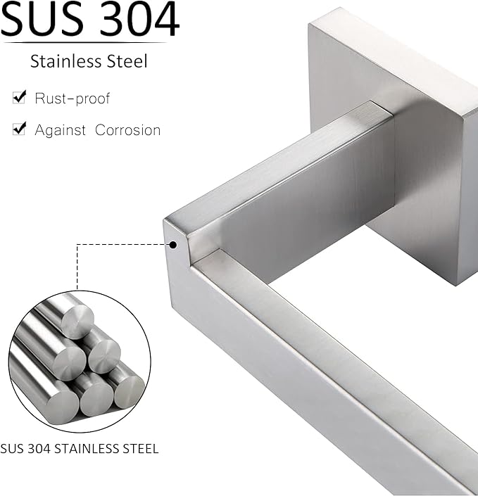 KOKOSIRI Toilet Paper Roll Holder Brushed Nickel Toilet Paper Holder Stainless Steel for Kitchen Bathroom Dispenser Wall Mounted, B2003BR