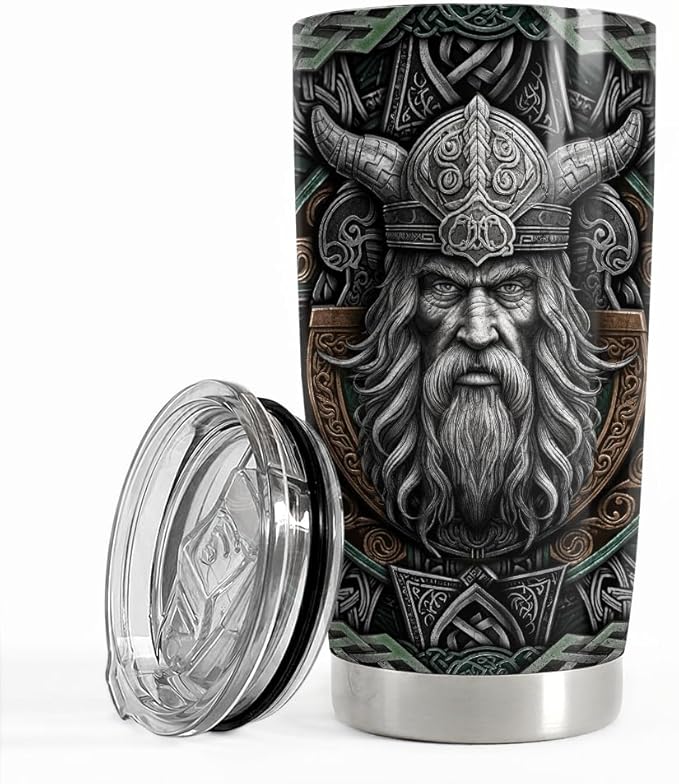 Viking Cup Tumbler 20oz Viking Gifts for Men Vikings Stainless Steel Insulated Tumblers Coffee Travel Mug Gift for Birthday Christmas