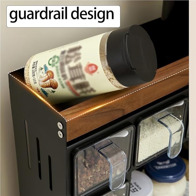 Kitchen Spice Rack Wall, Wall Mount Hanging Seasoning Box, Space Saving Spice Shelf for Seasonings, Condiments, and Jars