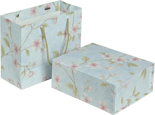 Luxury Gift Box with Magnetic Lid, Finished Size 9.8×7.9×4 In,Collapsible Rectangle Storage Box with Gift Bag for Wedding,Birthday, Valentine's Day,Christmas,Graduation Gift