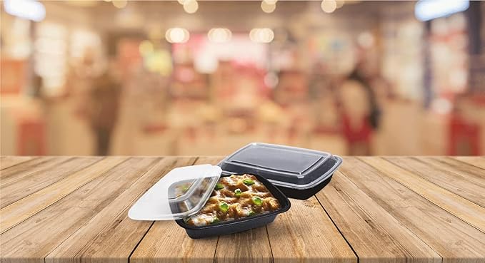 50 sets Rectangle 28oz Meal Prep Containers with lids Microwavable Food Container Plastic BPA Free Rectangle