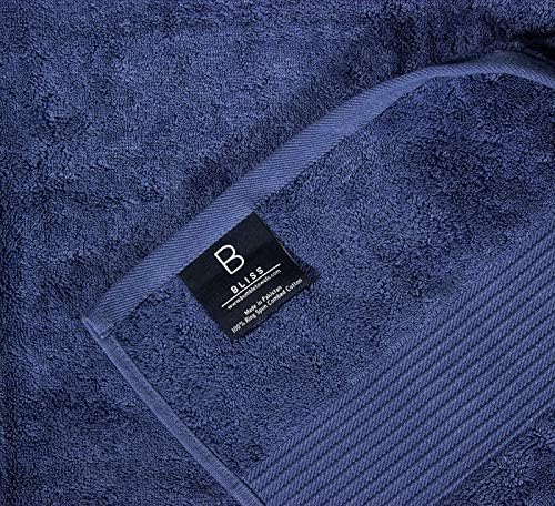 Luxury Extra Large Oversized Bath Towels | Hotel Quality Towels | 650 GSM | Soft Combed Cotton Towels for Bathroom | Thick & Fluffy Bath Sheets | Denim - 4 Pack