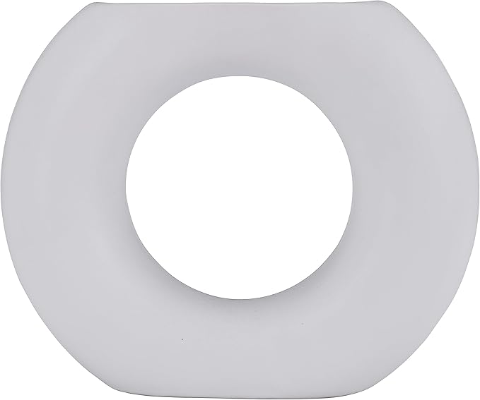 Sagebrook Home Modern Ceramic Vase - Minimalist Round Hollow Stoneware Decorative Accent for Home, Office, Bedroom, Living Room - 5" White