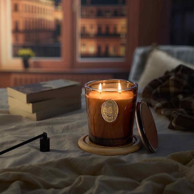 M&SENSE Large Two-Wick Soy Candle | Espresso Hot Fudge & Brown| 19.8 oz, 120H Burn Time | Luxury Scented Candle for Relaxation, Gifting, Home Décor | Ideal for Bedroom, Office, Party Ambiance