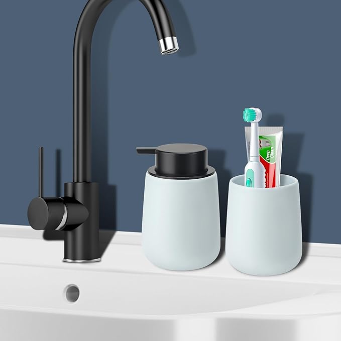 Soap Foaming Dispenser Ceramic with Easy-to-Press Pump Hand Foam Dispenser for Shampoo Bathroom Kitchen 12 oz