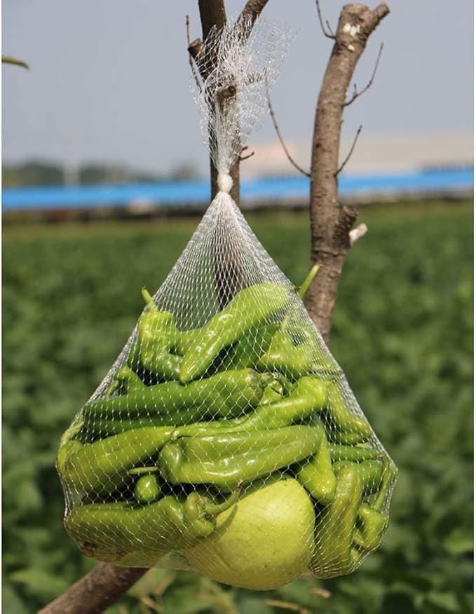 Hedume 200 Pack Plastic Mesh Bags, Produce Bags, Mesh Storage Food Bags for Grocery Shopping & Storage of Fruit Vegetable seadfood & Garden Produce