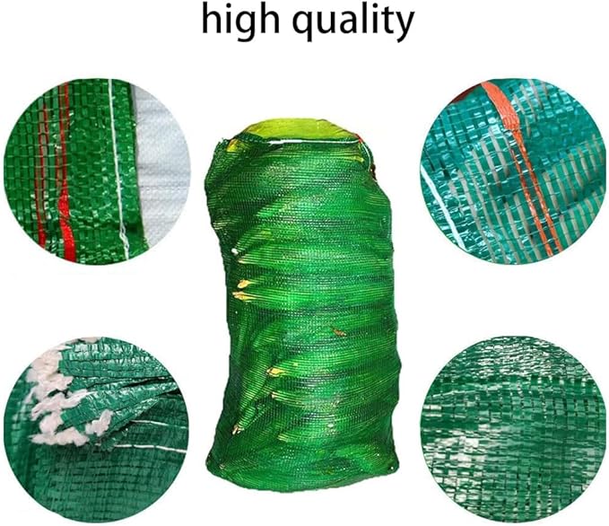 50pcs Extra Large Mesh Storage Produce Bags Reusable Vegetable Storage Bags Sacks 21'' x 32'' Holds up to 50 Lbs Vegetable Storage Bags (Green 50)
