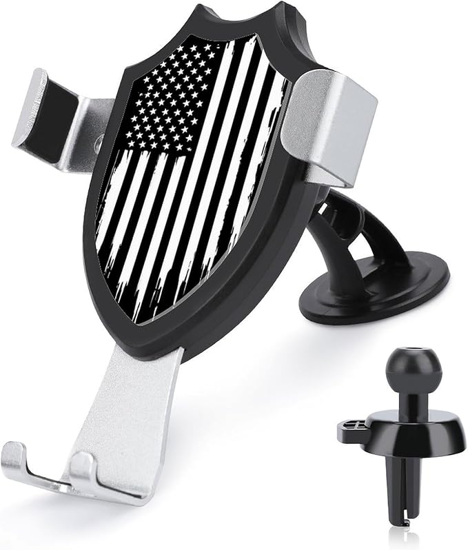 Hands Free Automobile Holder Black and White Gun Design American Flag Phone Holders Phone Stand Cell Phone Car Mount