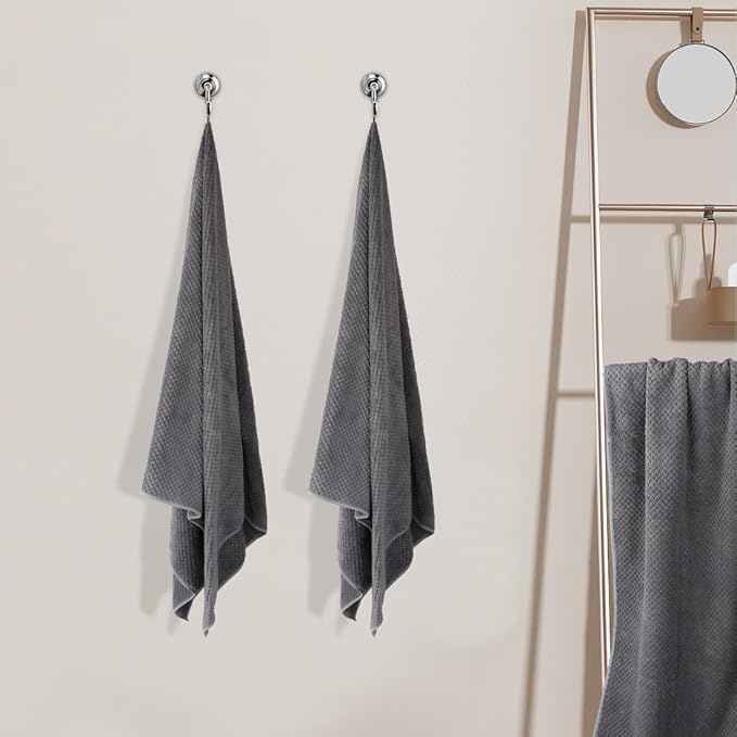 HOMEXCEL Bath Towel Set Pack of 4, 30 x 60 Inches Large Microfiber Bath Towels, Soft, Absorbent, and Quick Dry Towels for Bathroom, Pool, Beach, Swim, and Yoga, Large Bathroom Towels, Grey