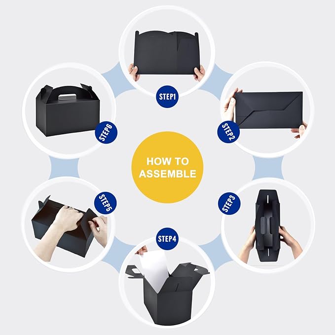 xiepipipaper 12Pack Large Party Favor Boxes,White Treat Boxes, (9.45 * 5 * 5"),Large Goodie Boxes, Gable Gift Boxes with Handles,Candy Boxes for Kids Birthday Baby Shower Wedding Halloween Christmas.