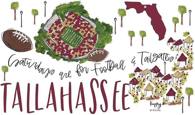 Swig Life 24oz Party Cup, Stackable Insulated Travel Coffee Tumbler with EZ Slider Lid, Cup Holder Friendly, Stainless Steel 24 oz Tumbler, Reusable Mug (Saturdays In Tallahassee)