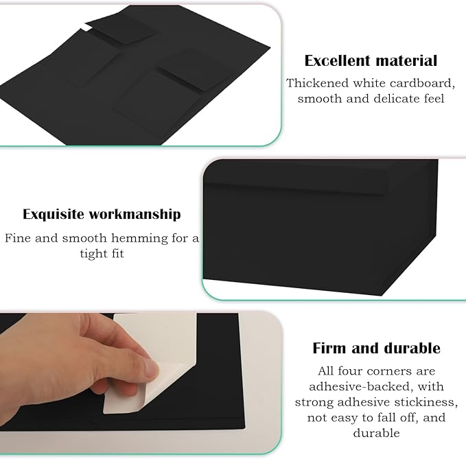 Nsmykhg Luxury Gift Box With Lid & Ribbon, 5 Pack 11.4x8.7x4.1 - Elegant Wedding & Birthday Packaging, Perfect For Shoes, Clothing & Bridal Gifts (Black)