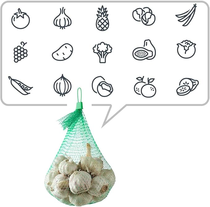 100pcs Seafood Boiling Bags, Plastic Reusable Mesh Produce Bags, Crawfish Bags Boiling Bags, Mesh Onion Bags, Fruit and Vegetable Produce Bag (24inch and Loop-Style Closures white)