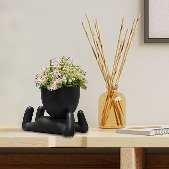 Zerzsy Office Decor for Women and Men, Aesthetic Desk Plant Decor for Office and Home, Potted Small Fake Plants for Indoor Decoration - Set of 1