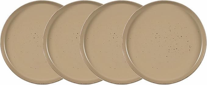 HomeVSS 20-Piece Dinnerware Set - Serves 4, Matte Beige Glaze plates and bowls sets with Speckle Effect for Microwave & Dishwasher Safe