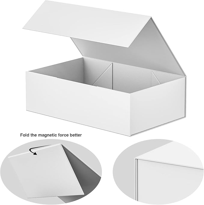 Luxury Large Gift Box 13.8"x9"x4.3" Storage Box Ribbon Magnetic Closure for Luxury Packaging Box for Mother's Day, Birthdays, Bridal Gifts,Weddings