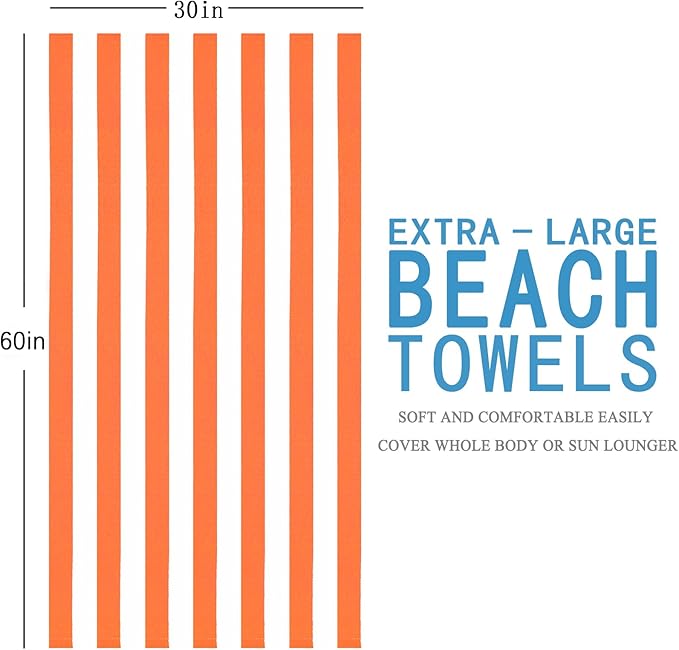 6 Packs Extra Large Bath Towels Striped Beach Towel Set Bathroom Sheets Bulk Quick Dry Soft Fluffy XL Big Absorbent Microfiber Blanket Turkish Oversized Hotel Shower Pool Hot Toallas Baño Grandes