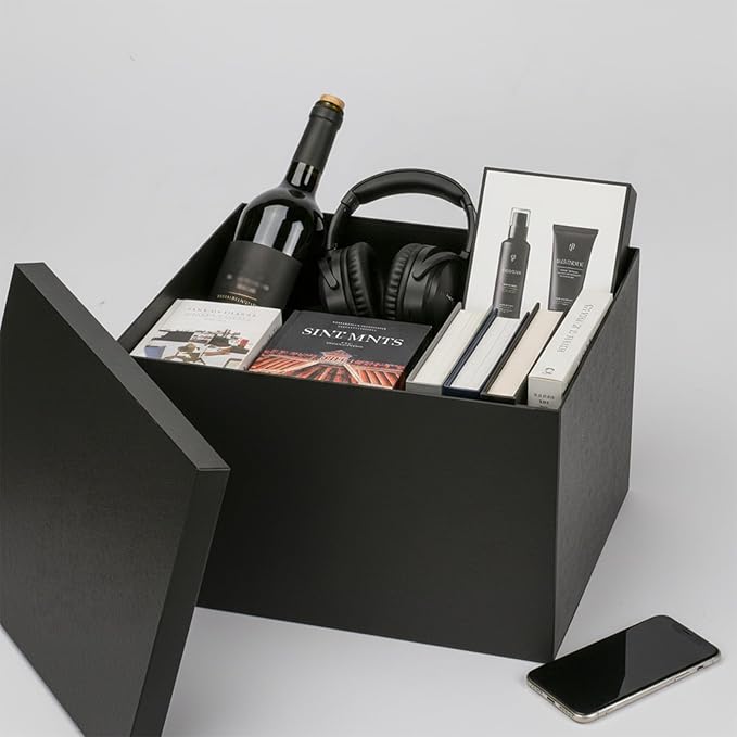 YINUOYOUJIA Extra Large Gift Box,17x11x11 inches Black Gift Boxes with Lids for Presents,11-inch Deep Gift Box for Wrapping Gifts.Ideal for Birthday,Weddings,Anniversary,Christmas or Business.