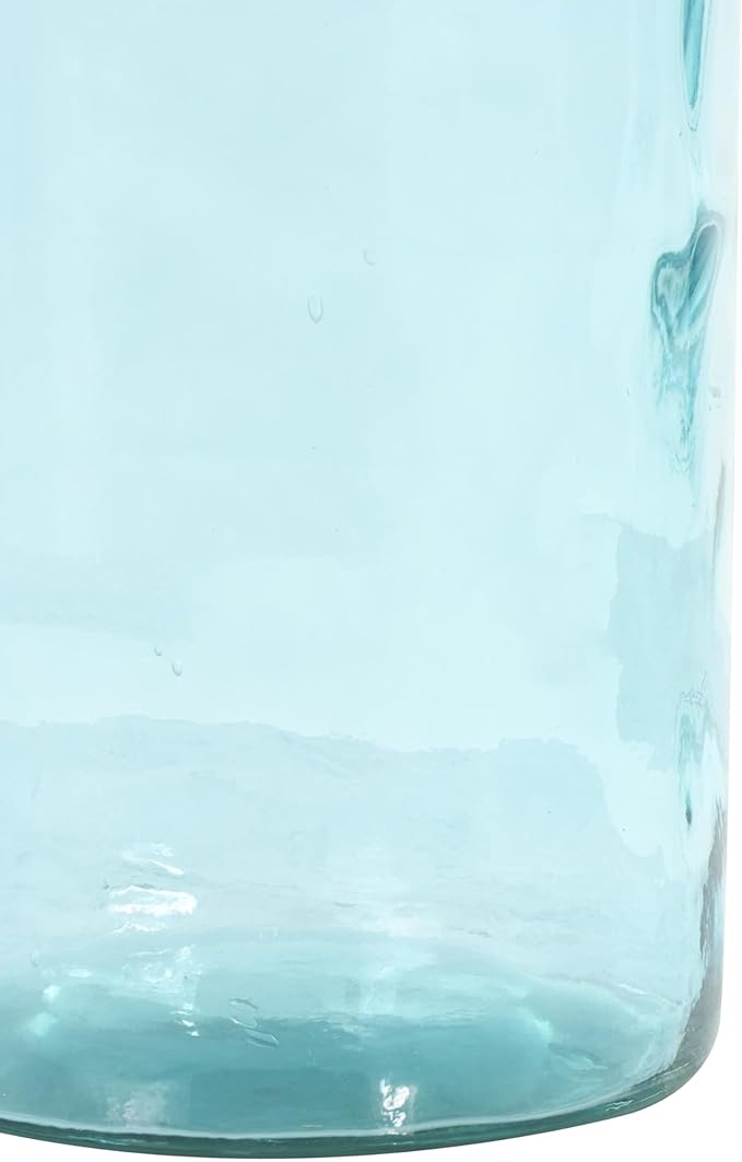 Deco 79 Recycled Glass Handmade Decorative Vase Tall Ombre Floor Centerpiece Vase, Flower Vase for Home Decoration 9" x 9" x 40", Teal