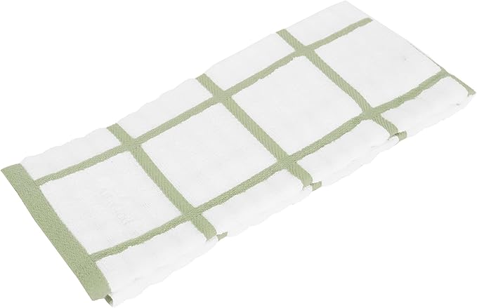 All-Clad Checked Kitchen Towel: Highly Absorbent, Super Soft Long Lasting - 100% Cotton, 17"x30" Tea Towel for Cleaning & Drying Dishes, Pans, Glassware, or Countertops, (1-Pack), Fennel