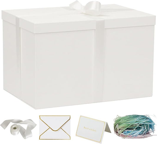 YINUOYOUJIA Extra Large Gift Box,17x11x11 inches White Gift Boxes with Lids for Presents,11-inch Deep Gift Box for Wrapping Gifts.Ideal for Birthday,Weddings,Anniversary,Christmas or Business.