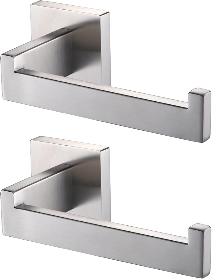 KOKOSIRI Toilet Paper Roll Holder Brushed Nickel Toilet Paper Holder Stainless Steel for Kitchen Bathroom Dispenser Wall Mounted, 2 Pack, B2003BR-P2