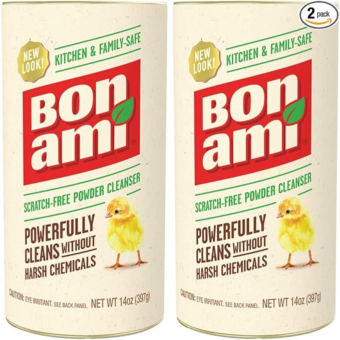 BON AMI Powder Cleanser for Kitchens & Bathrooms - All Types of Surfaces, Cleans Grime & Dirt, Polishes Surfaces, Absorbs Odors (2 Pack)