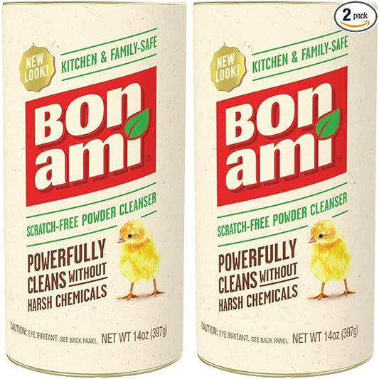BON AMI Powder Cleanser for Kitchens & Bathrooms - All Types of Surfaces, Cleans Grime & Dirt, Polishes Surfaces, Absorbs Odors (2 Pack)