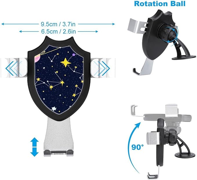 Phone Holders Phone Stand Cell Phone Car Mount Hands Free Automobile Holder Blue Zodiac Galaxy Starry Night Stars Glow in The Dark Midnight