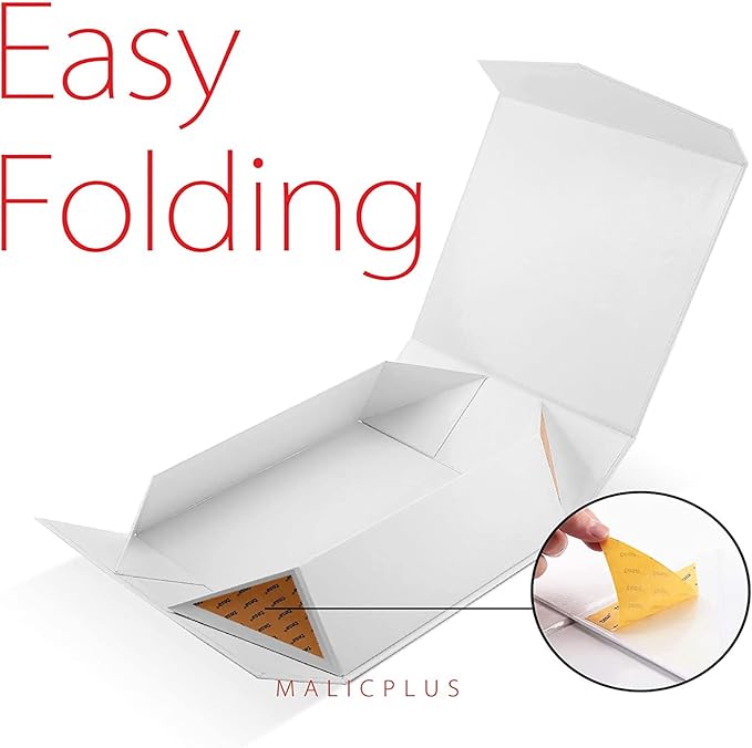 5 Extra Large Gift Boxes with Lids 11.3x11.3x4.8 Inches, White Bridesmaids Proposal Boxes with Magnetic Closure for All Occasion (Grass Texture)