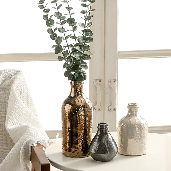 Ceramic Vase Set of 3 | Decorative Vases Home Decor | Flower Pampass Boho Modern Neutral Vase for Living Room, Table, Mantel, Entryway, Bookshelf, Kitchen, Bedroom, Bathroom - Multicolor