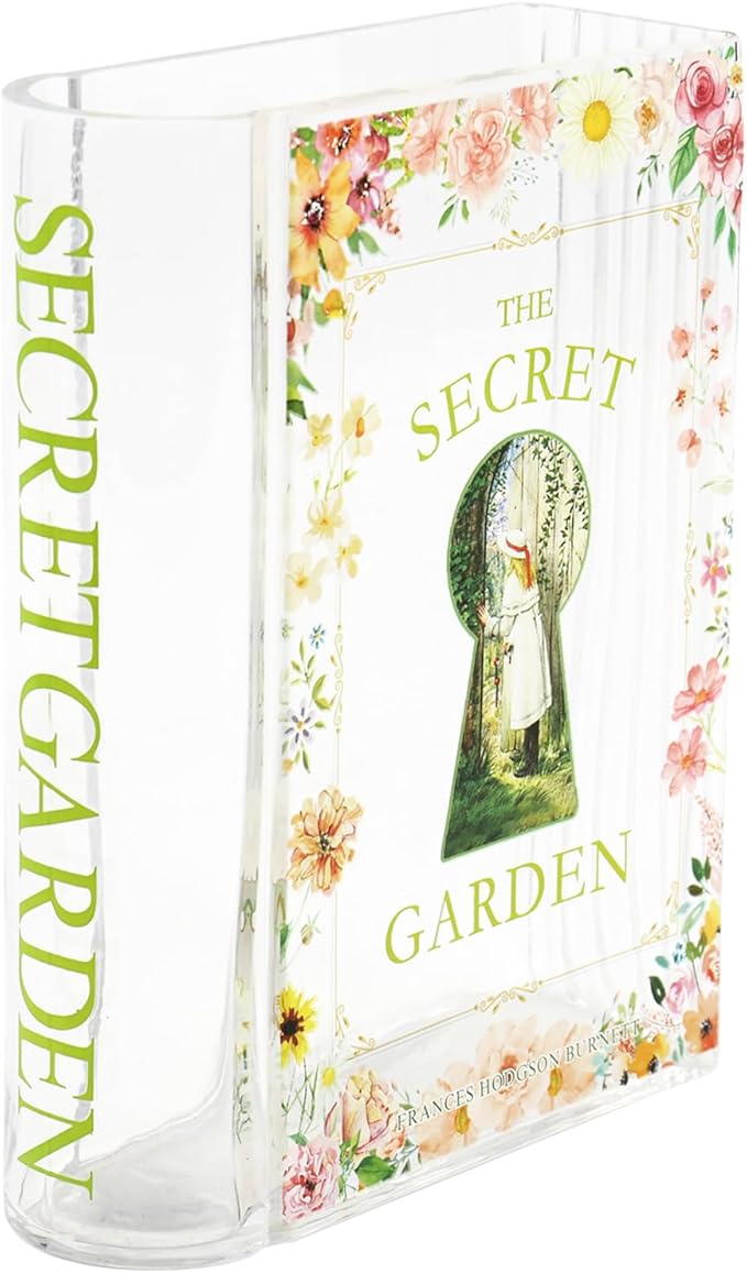 Book Vase for Flowers, Glass Book Shaped Vase, Clear Flower Vases, Book Glass Vases for Bedroom, Living Room, Office, Bookshelf, Coffee Table, Book Lovers Gifts(SG)