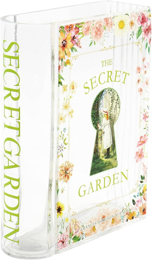 Book Vase for Flowers, Glass Book Shaped Vase, Clear Flower Vases, Book Glass Vases for Bedroom, Living Room, Office, Bookshelf, Coffee Table, Book Lovers Gifts(SG)