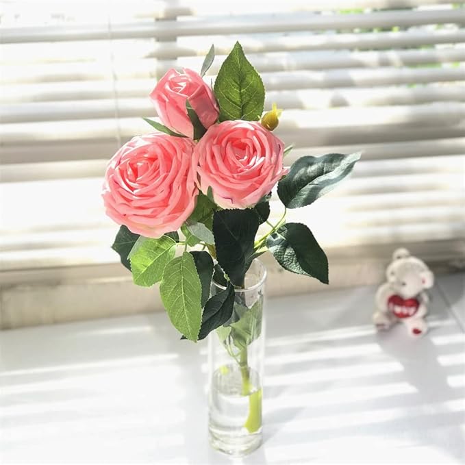 Enova Floral Cylinder Glass Vase - 4 x 12 Inches Round Large Flower Vase, Tall Pillar Candle Holder, Wedding Centerpiece (1 Piece)