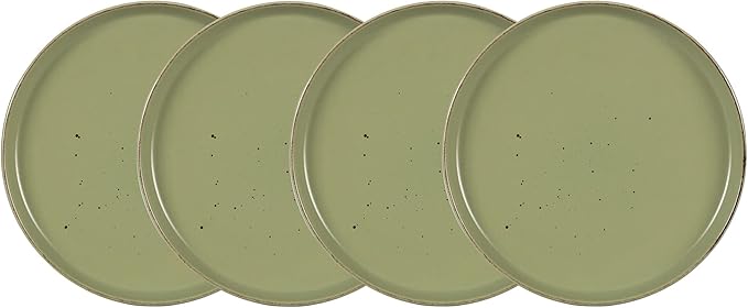HomeVSS 20-Piece Dinnerware Set - Serves 4, Matte Green Glaze plates and bowls sets with Speckle Effect for Microwave & Dishwasher Safe