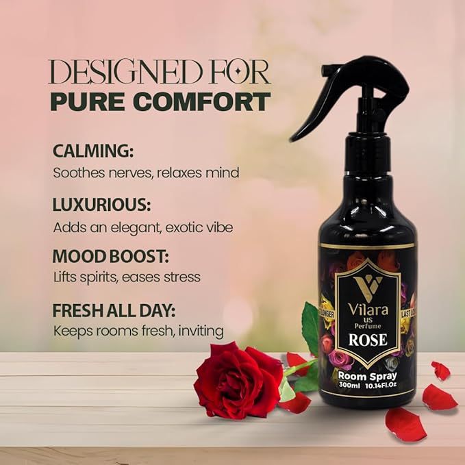Room Spray Freshener - Long-Lasting Luxury Scents - Room and Linen Spray for Bedding, Sheets, Fabric, Furniture for Aromatherapy - 10.14 fl oz (Rose)