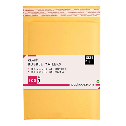 10.5x16 inches Kraft Bubble Mailer Self Seal Bubble Shipping Envelopes 100 Pack Padded Envelopes Thick Mailers Packaging for Small Business #5
