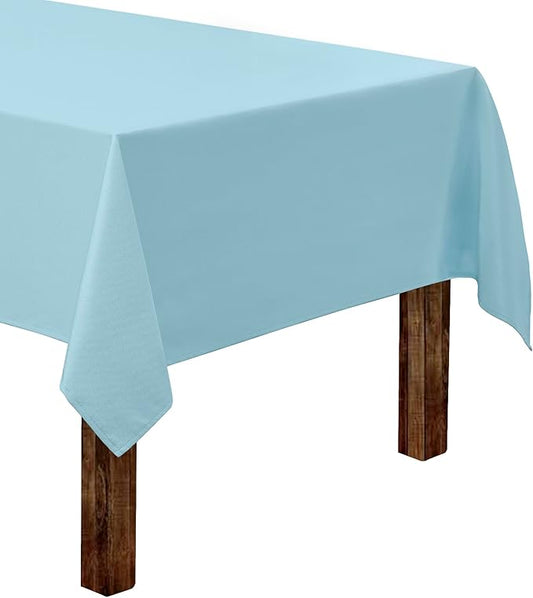 Gee Di Moda Rectangle Tablecloth - 60 x 126 Inch Baby Blue Table Cloth for 8 Foot Rectangle Table - Heavy Duty Washable Fabric - for 8 Ft Buffet Table, Holiday Party, Dinner, Wedding & Baby Shower