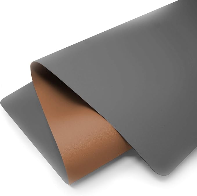 Vine Creations Leather Desk Pad - Large 36" x 20", Desk Protector with PU Leather, Mouse Pad, Blotter for Office (Brown)