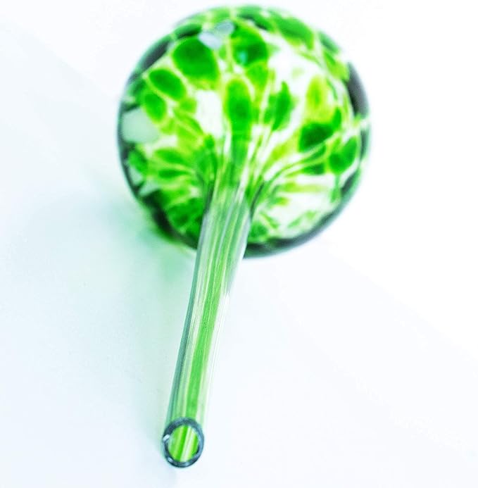 Plant Watering Globes - Plant Watering Devices - Plant Watering Bulbs - Self Watering Spikes -Decorative Hand Blown Glass - Watering Bulbs - Free Moisture Meter 4 Large Size