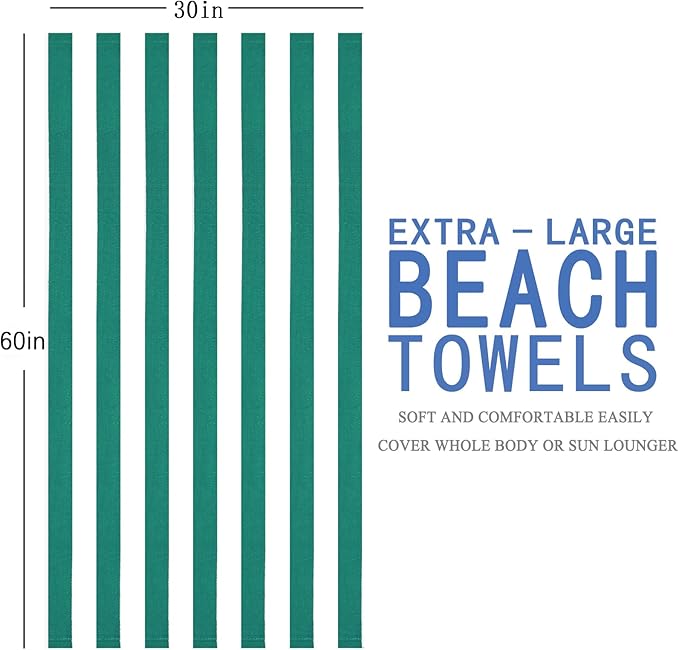 2 Packs Extra Large Bath Towels Striped Beach Towel Set Bathroom Sheets Oversized Quick Dry Soft Fluffy XL Big Absorbent Microfiber Bulk Blanket Turkish Hotel Shower Pool Hot Tub Toallas Baño Grandes