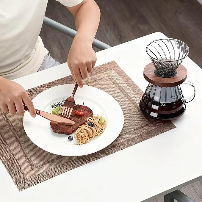 Rose Gold Silverware Set,20-Piece Stainless Steel Flatware for 4, Heavy-Duty 18/0 Stainless Steel Utensils,Mirror Polished Dishwasher Safe for Home & Kitchen Dining