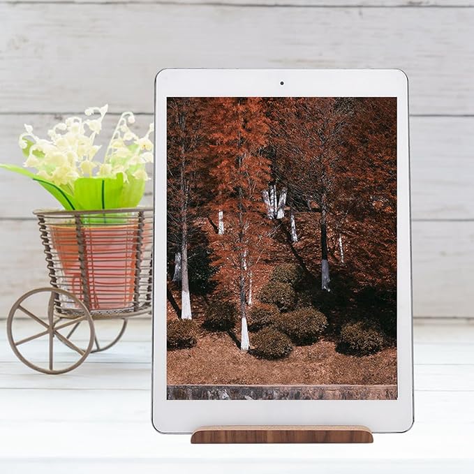 Wooden Cell Phone Stand, Cell Phone Holder Tablet Stand, Non Slip Stable Desktop Phone Stand for Tablet PCs, Artwork, Phone
