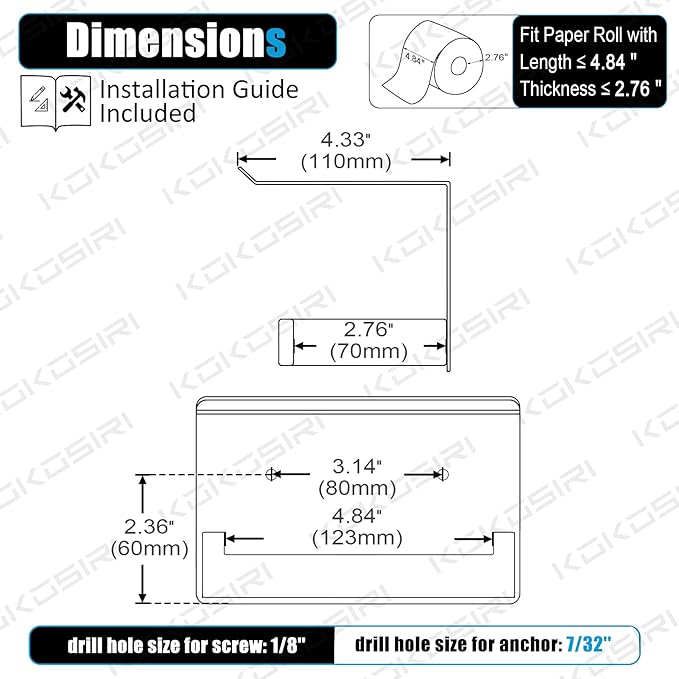 KOKOSIRI Toilet Paper Roll Holder Brushed Nickel Toilet Paper Holder with Shelf Stainless Steel Bathroom Dispenser Wall Mounted, B2010BR